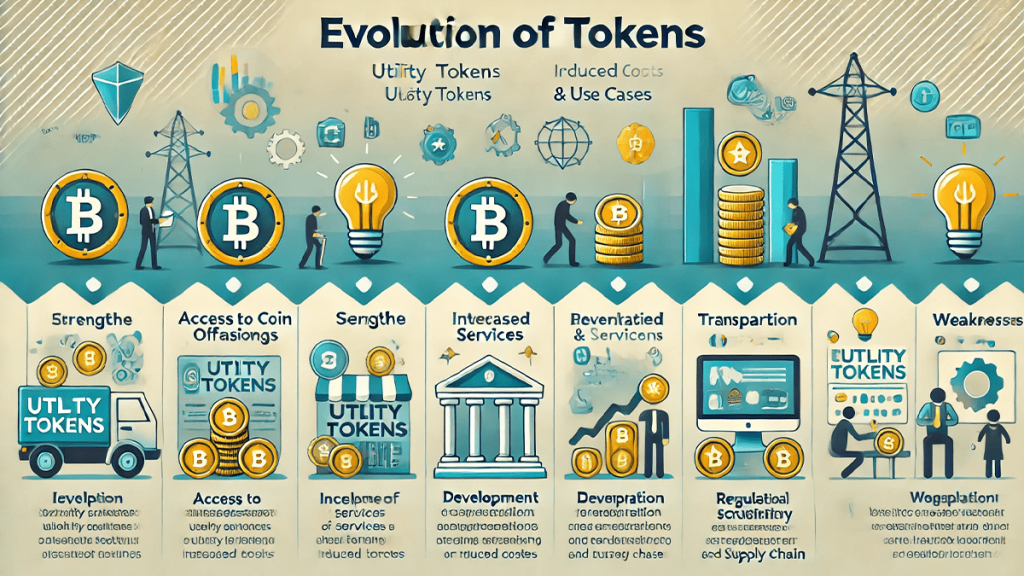 An infographic showing the evolution of utility tokens. 