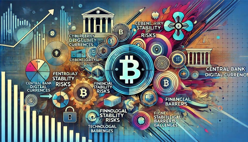 A graphic illustrating the potential risks and challenges associated with central bank digital currencies (CBDCs).