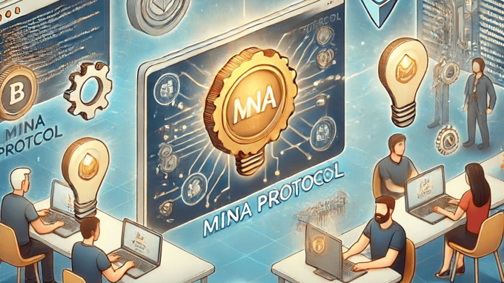 Illustration of Mina Protocol showing technological enhancements.