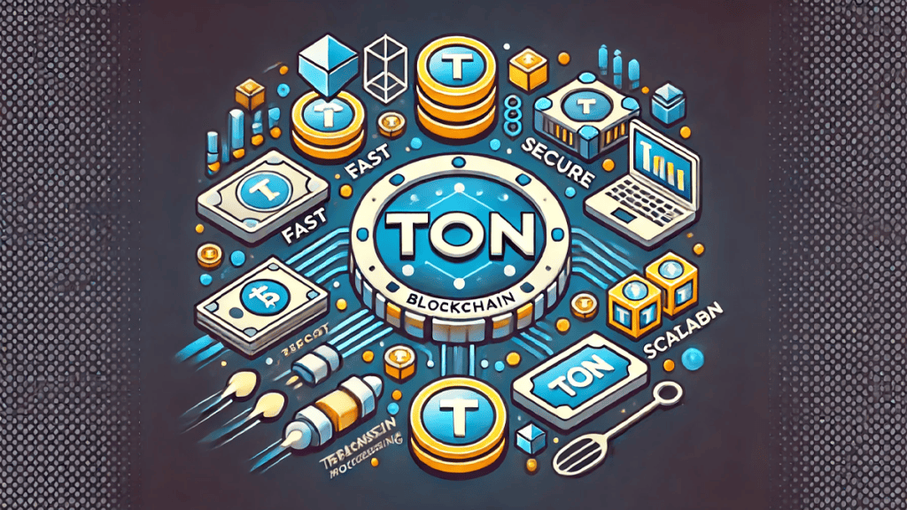 The TON blockchain showcasing its fast, secure, and scalable features.