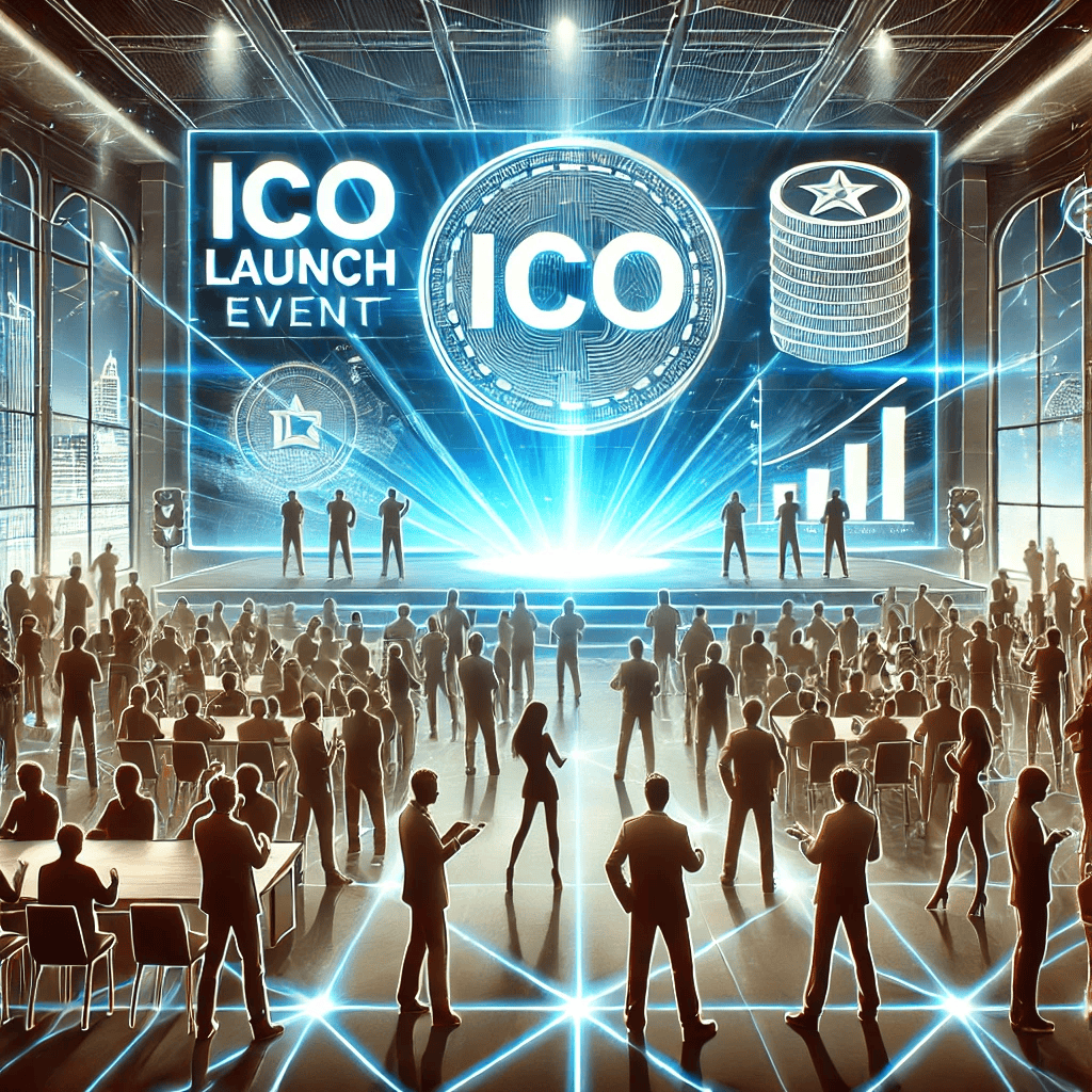 암호화폐 토큰 ICO 런칭 이벤트.