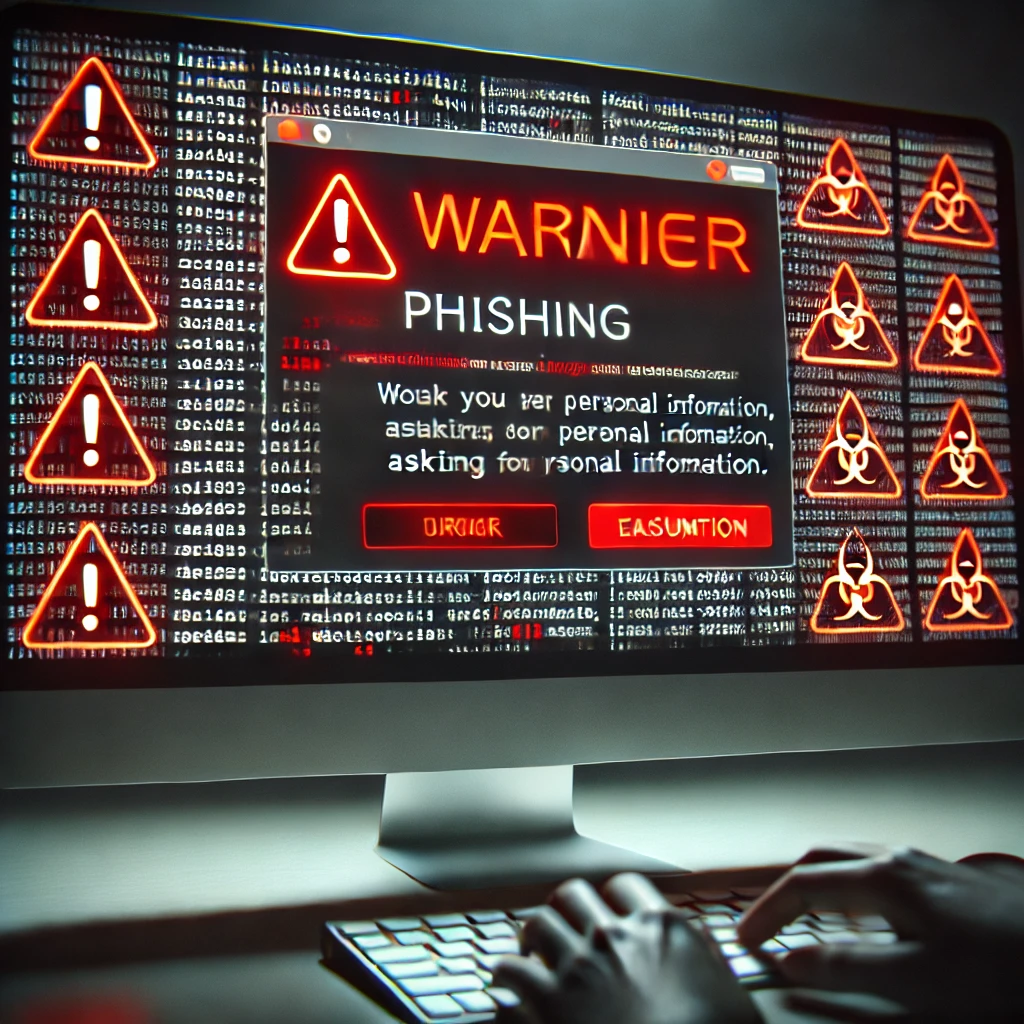 A computer screen showing a phishing email with an urgent warning.