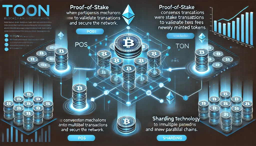 TON Blockchain with Proof-of-Stake and sharding for transaction validation and scalability