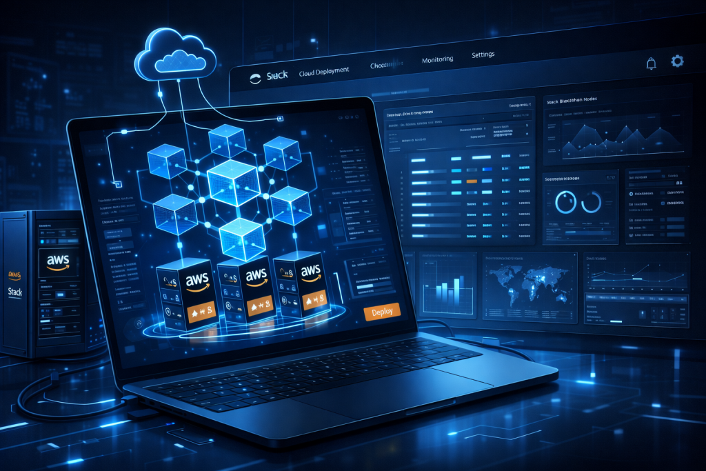 Cloud dashboard deploying Stack Blockchain Nodes on AWS infrastructure.