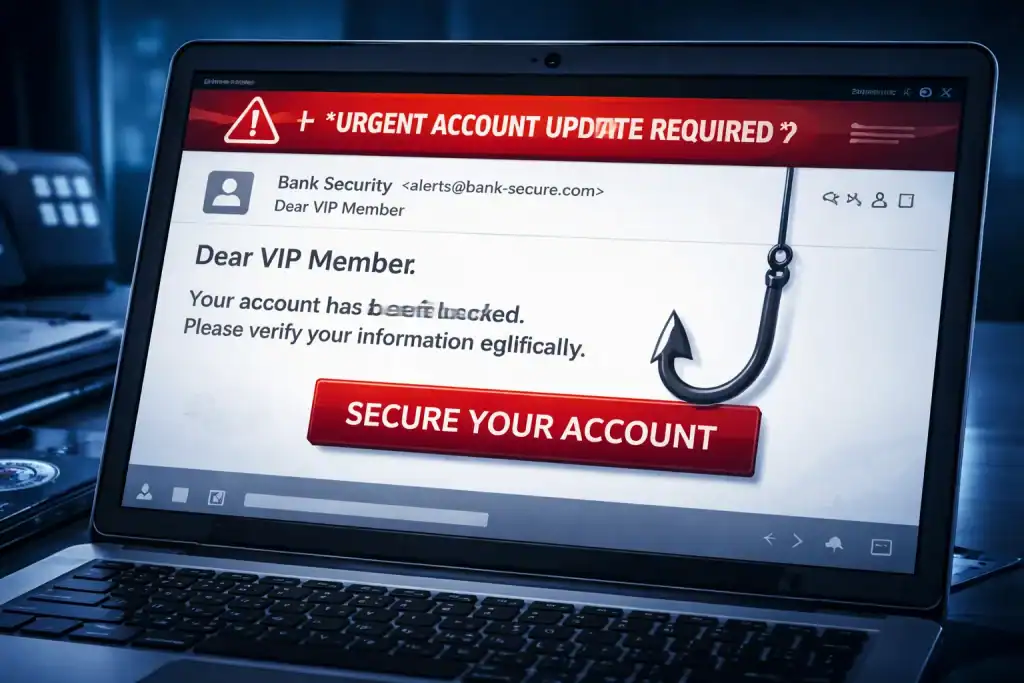 suspicious email showing a phishing scam attempt targeting a high-profile political figure