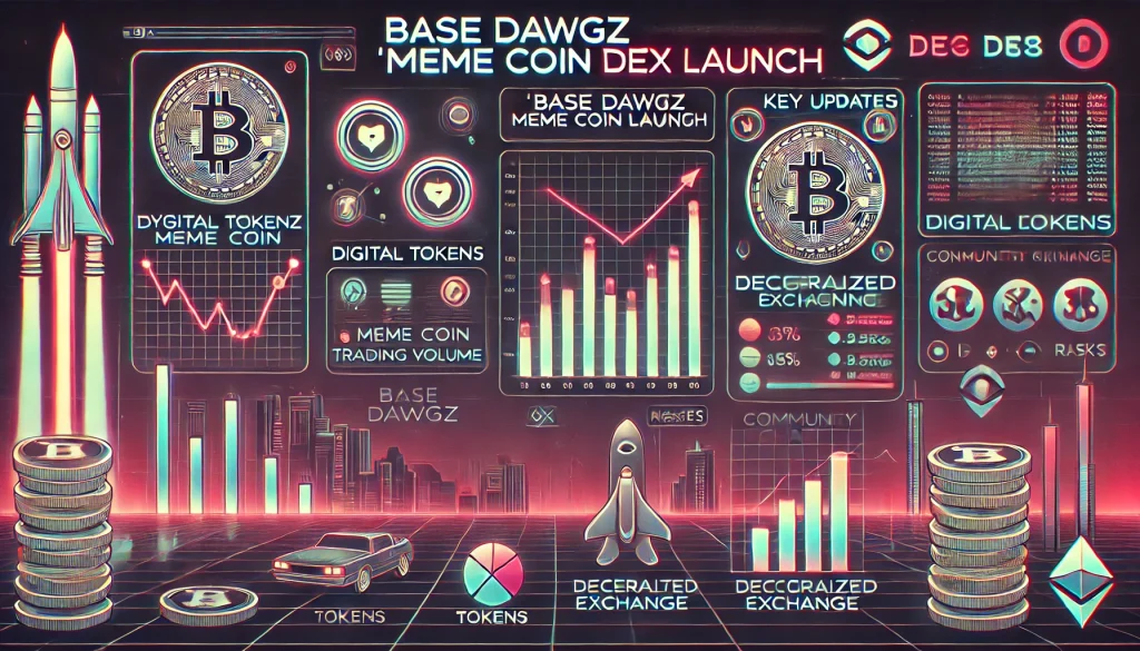 Base Dawgz meme coin DEX launch with high volatility and trading volume.