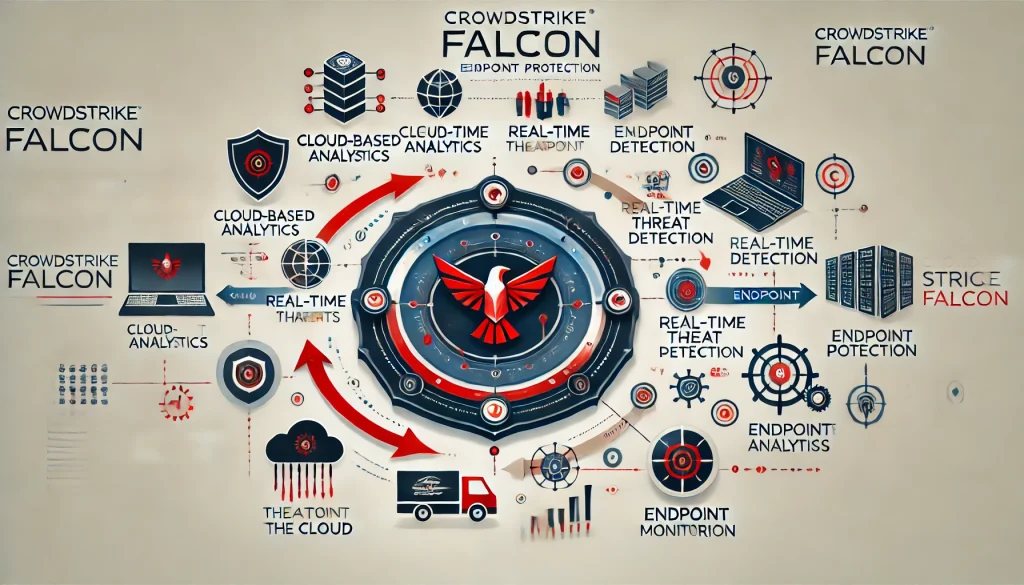 Diagram of how Falcon operates for endpoint protection