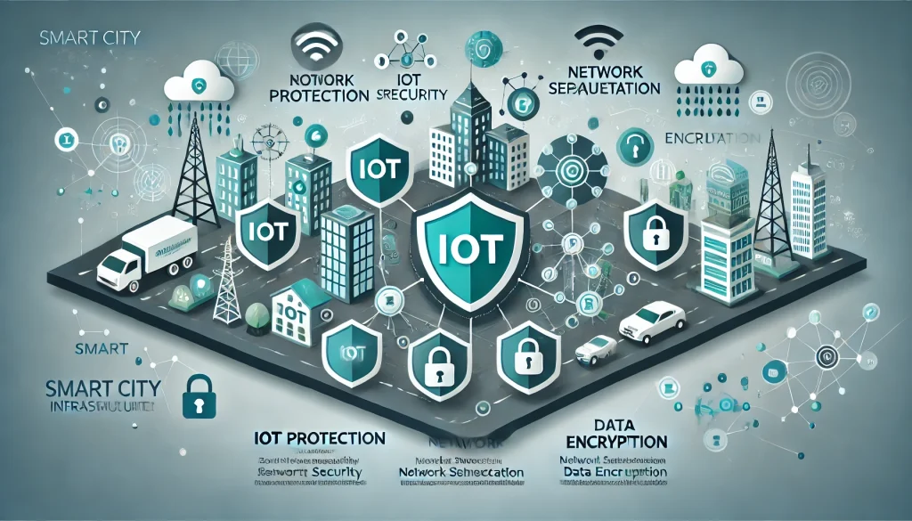 Security measures like IoT protection, network segmentation, and data encryption