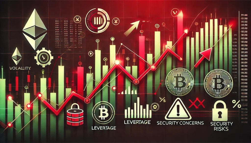 Depiction of market volatility, leverage, and security concerns associated with the derivatives.
