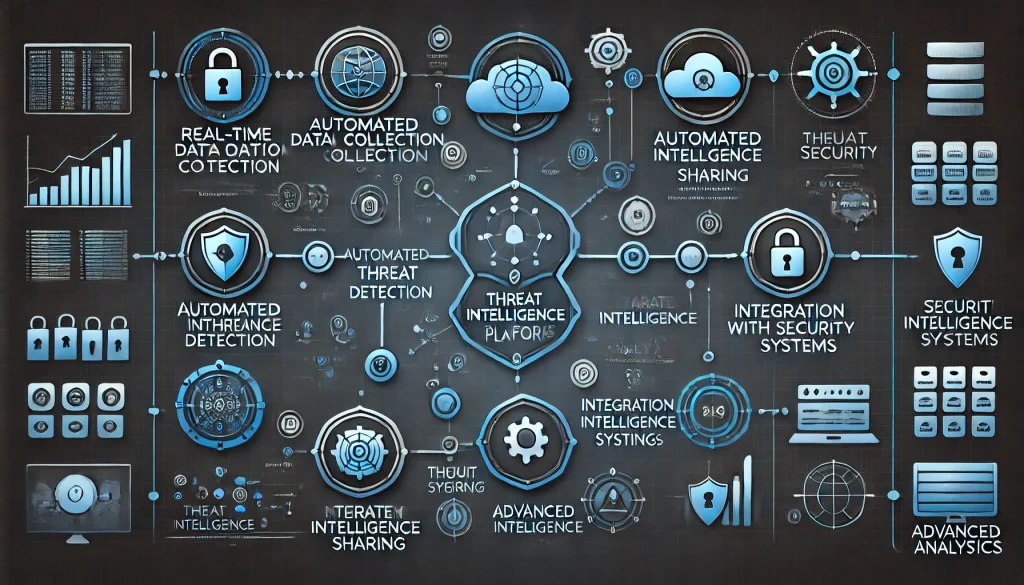 Diagram showcasing the key features of major Threat Intelligence Platforms.