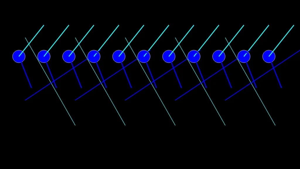 A futuristic digital art piece of a blockchain network in operation, with glowing nodes and flowing data streams