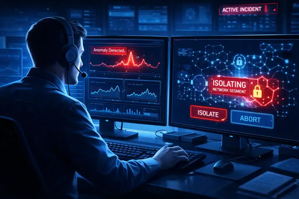 Security analyst monitoring anomaly like zero day