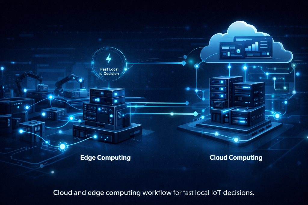 Cloud and edge workflow for fast local IoT decisions