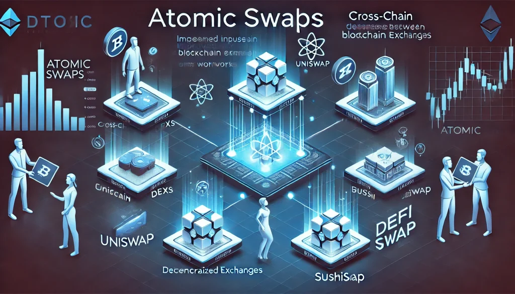 Atomic swaps used in decentralized exchanges, blockchain interoperability, and DeFi platforms