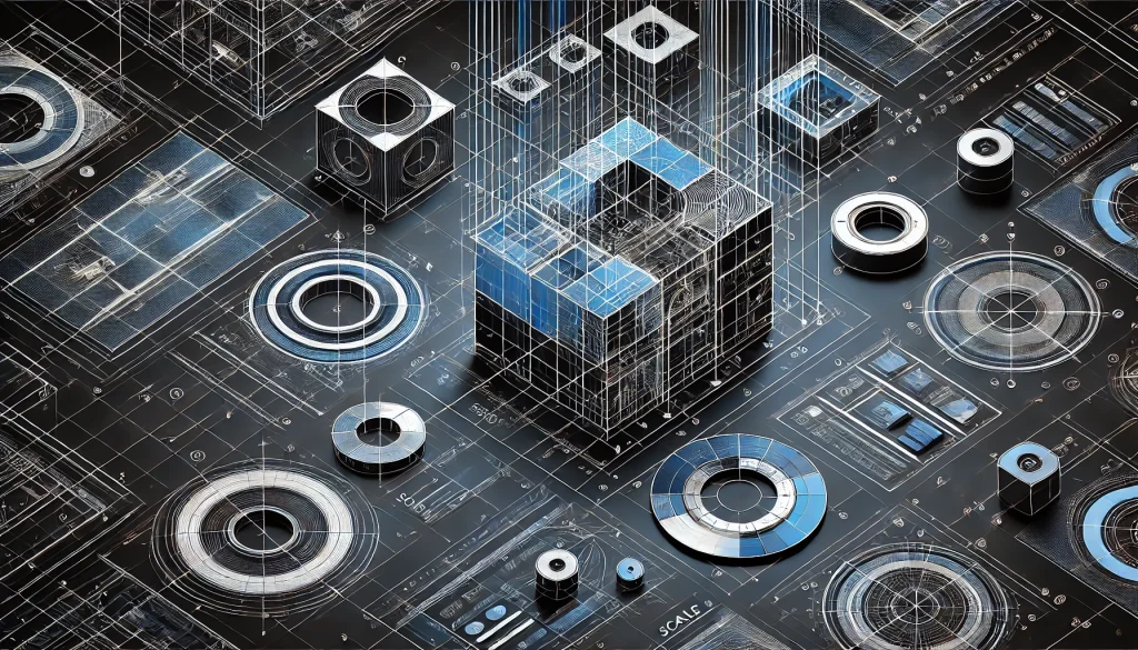 A detailed view of AutoCAD Dynamic Blocks illustrating various geometric shapes with parametric adjustments, allowing for efficient design modifications.