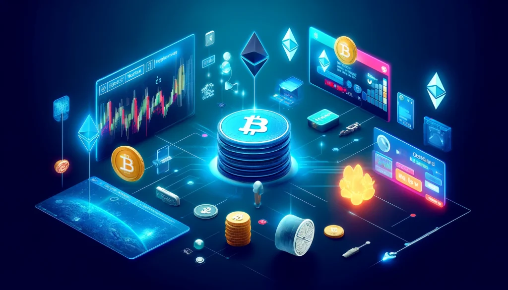  A vibrant image of the PancakeSwap platform interface, showcasing its decentralized exchange and crypto swapping features.