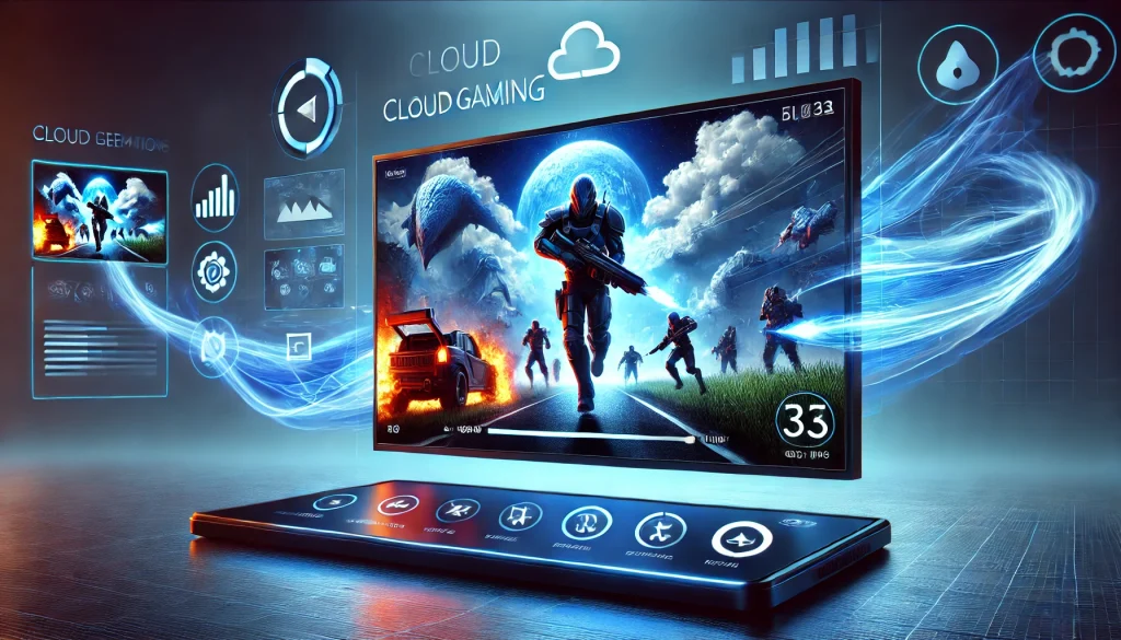 A high-resolution playing scene streaming smoothly through a cloud gaming service.