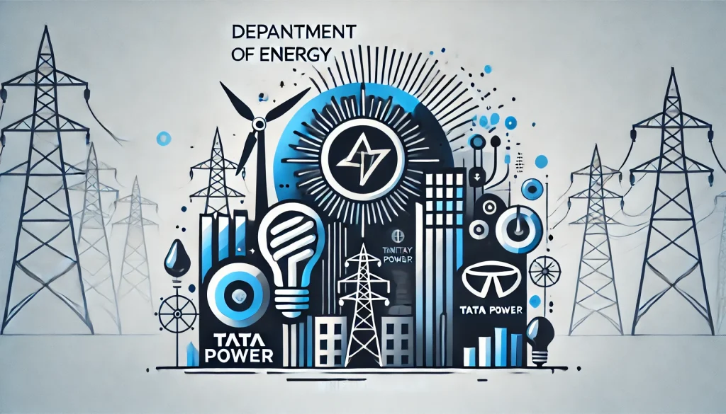 Picture or logo of involved organizations discussed: Department of energy, Ministry of Power and Tata Power