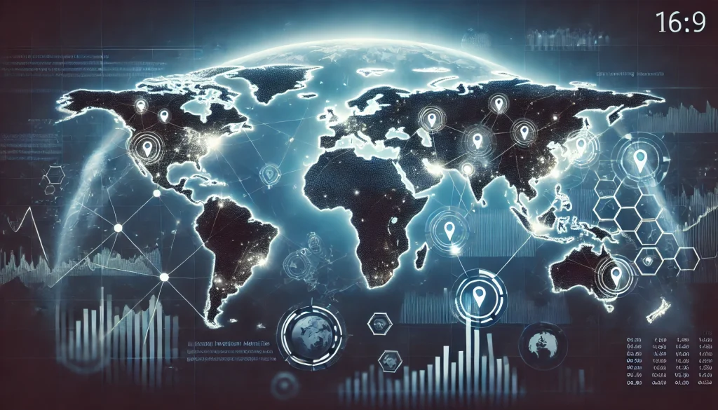 Map highlighting emerging markets worldwide with key investment regions