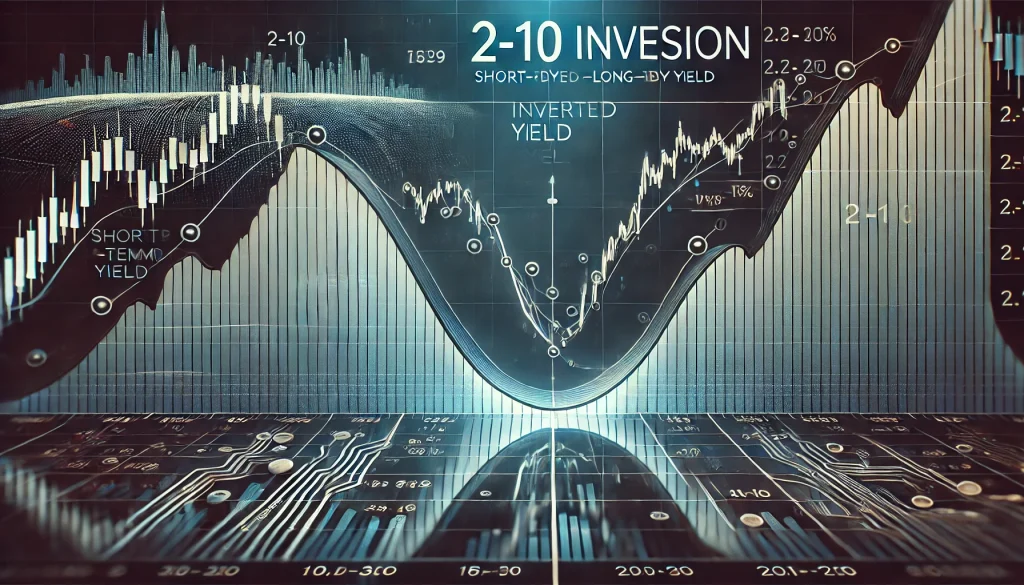 Inverted yield curve showing 2-10 inversion.