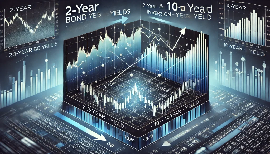 Graph comparing 2-year and 10-year bond yields during inversion.