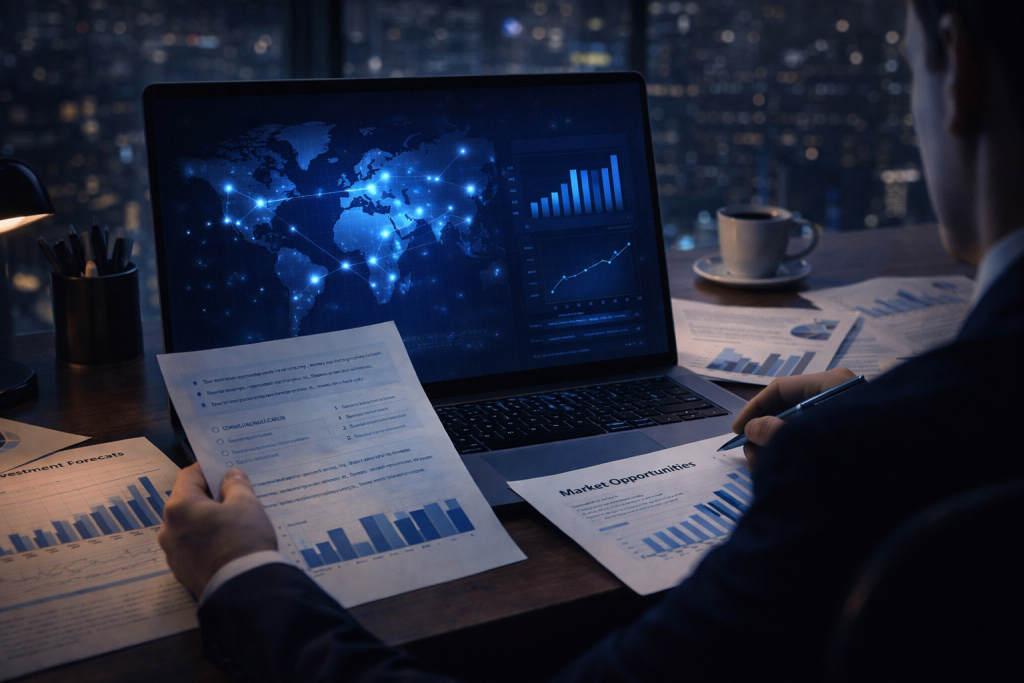 Investor reviews emerging market risk and opportunity dashboard visuals.