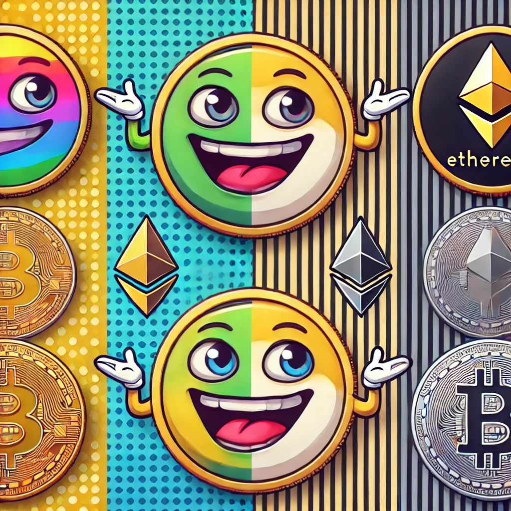 Comparison of meme coins and mainstream cryptocurrencies.