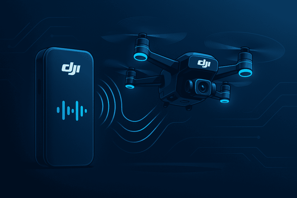 DJI Microphone delivers reliable audio quality for professional drone use.