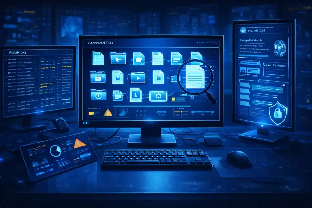 Digital Forensics investigation showing recovered files