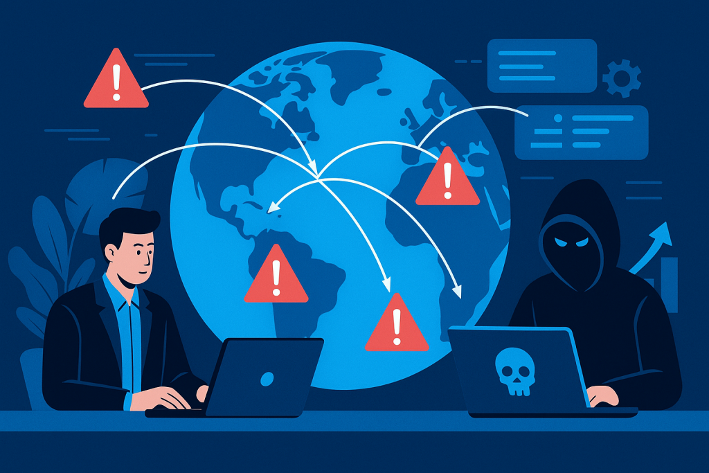 Worldwide cyberattacks affecting digital transformation.