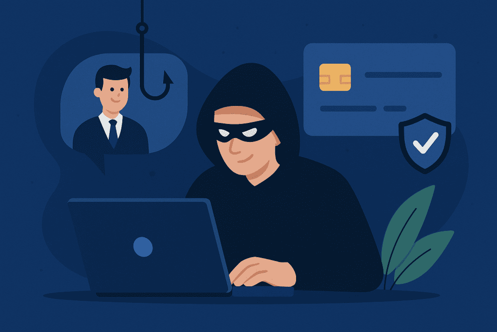 Hacker exploits Social Engineering for cyber fraud.