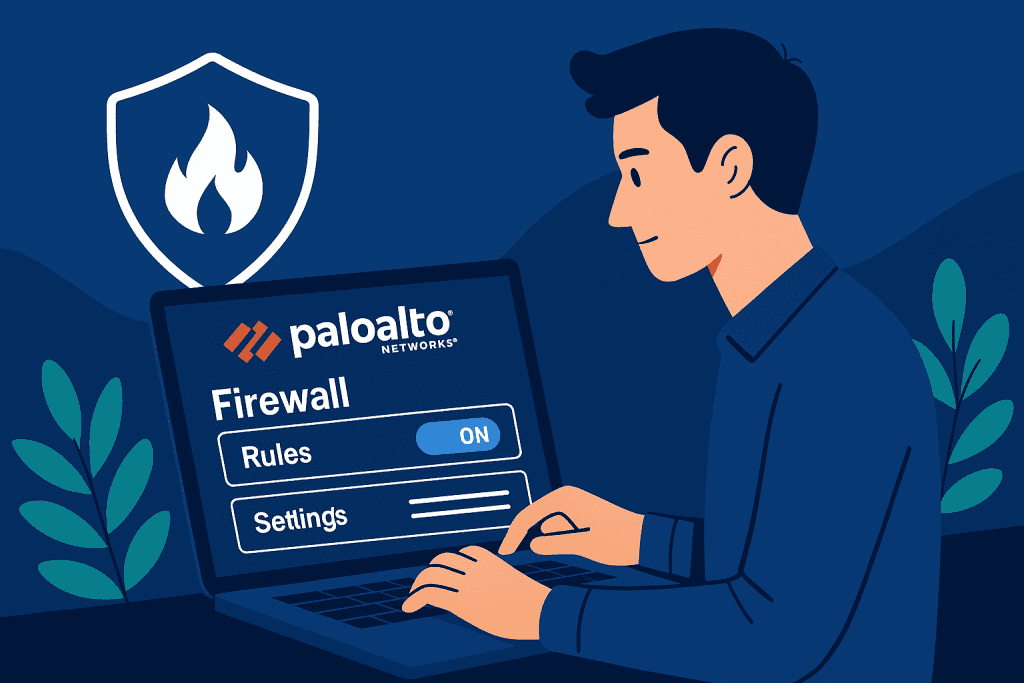 IT professional configuring Palo Alto Networks Firewall settings.