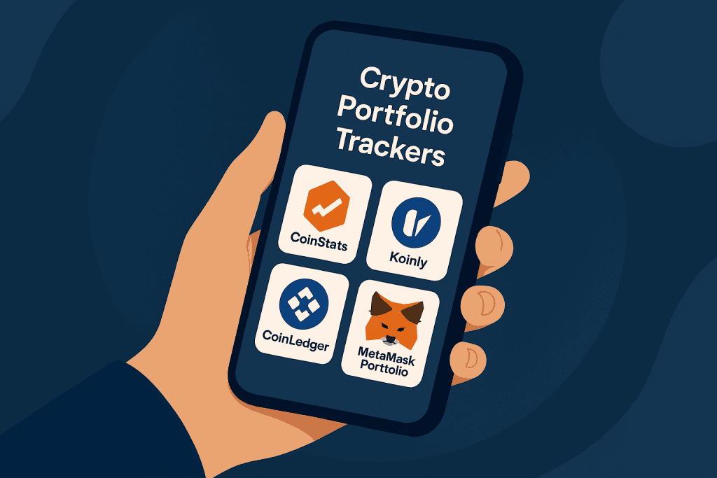 Crypto Portfolio Trackers Logo like CoinStats, Koinly, CoinLedger, and MetaMask Portfolio