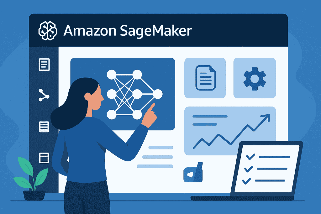 모델 교육 및 배포를 위한 도구가 포함된 Amazon SageMaker Studio 인터페이스