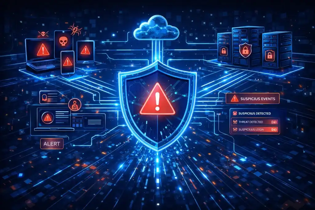 Security Information and Event Management concept illustration