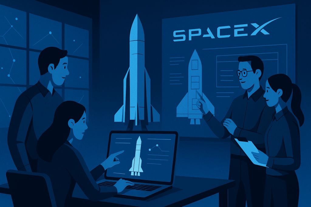 People working in SpaceX.