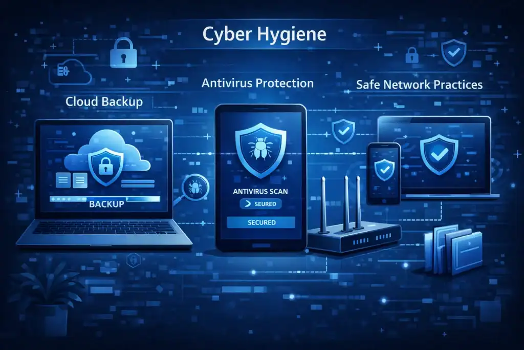 Cyber Hygiene scene showing cloud backups