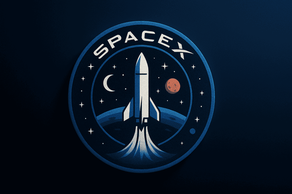 SpaceX mission patch symbolizing the future of interplanetary travel.