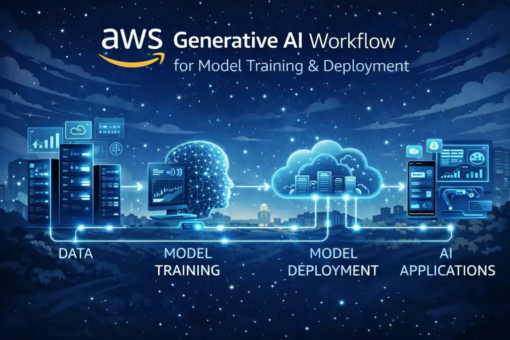AWS Generative AI workflow for model training and deployment