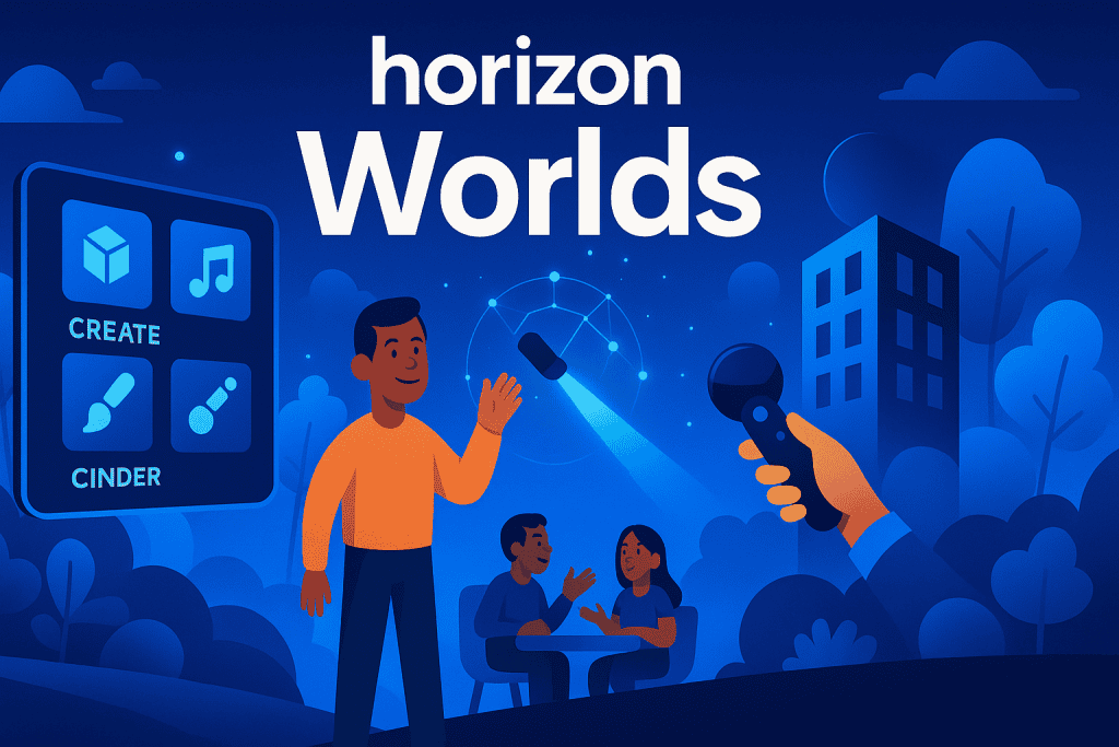 Horizon Worlds creative tools and social experiences.