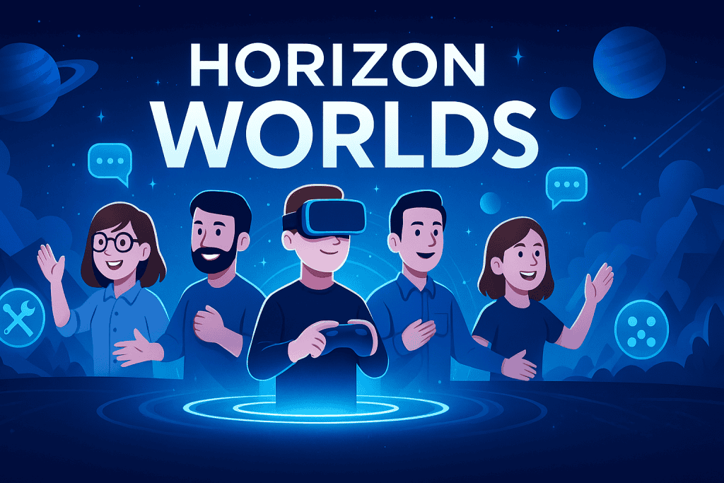 Future vision of Horizon Worlds in the metaverse.