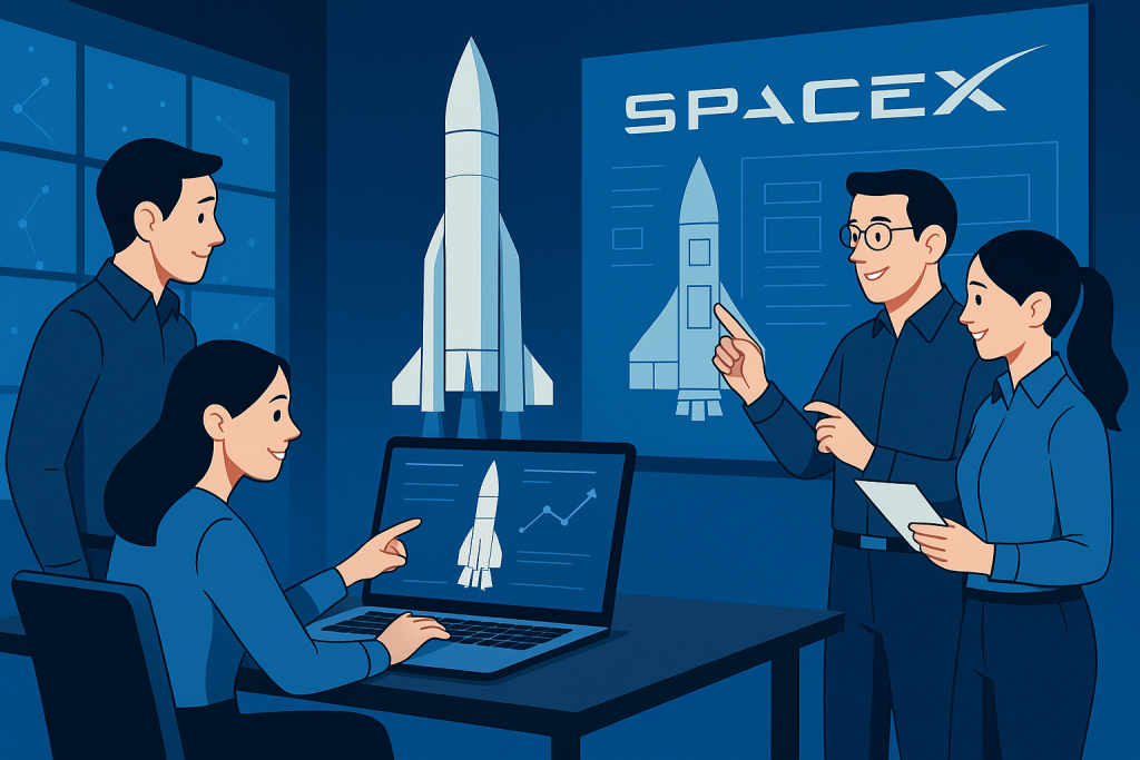 People working in SpaceX.
