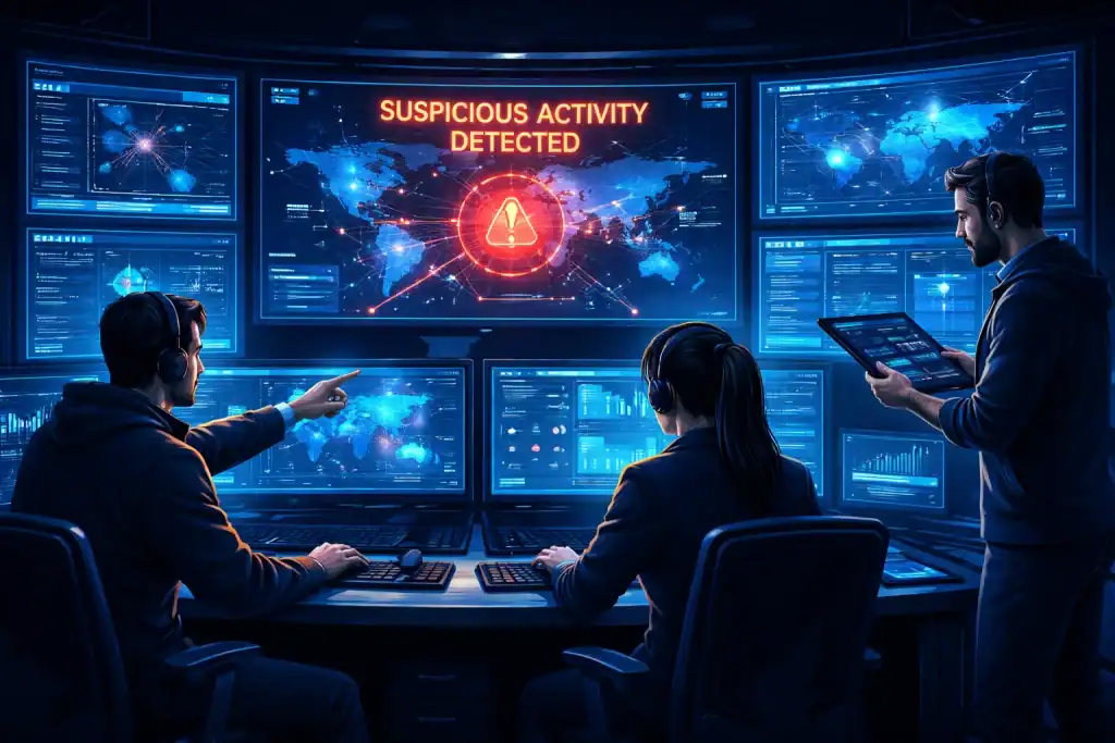 Threat Hunting team investigating suspicious network