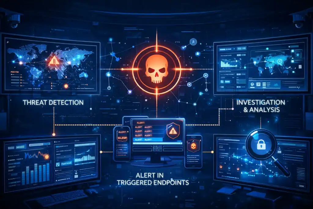 Threat Hunting process visualized through digital threat maps