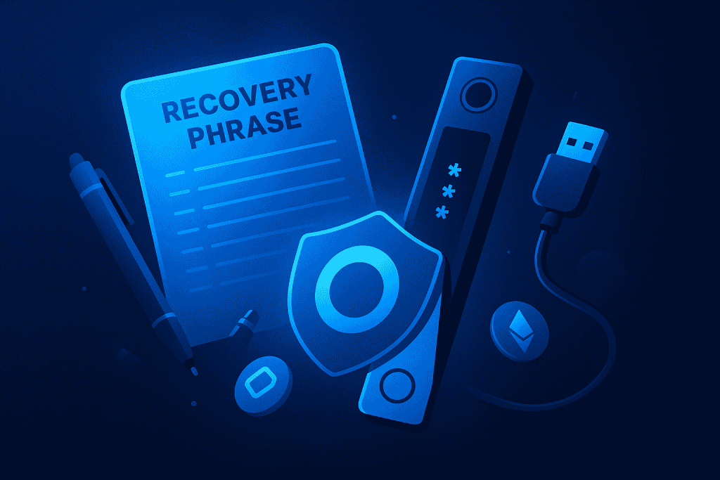 Tools needed for hardware wallet setup.