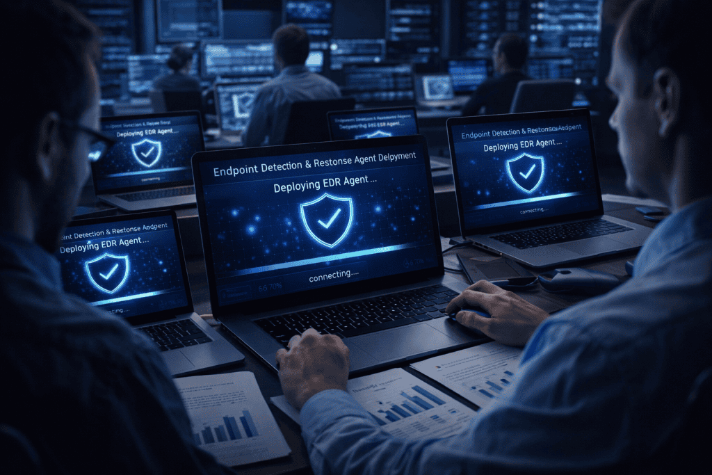 IT team deploys Endpoint Detection and Response agents across office laptops.