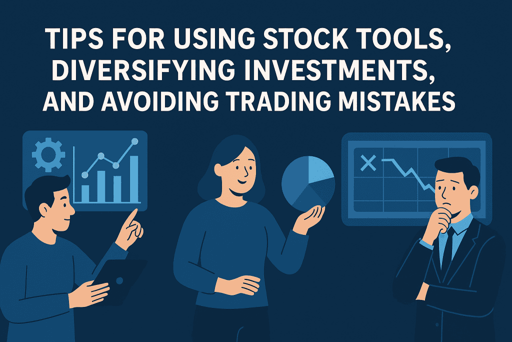 Tips for using stock tools, diversifying investments, and avoiding trading mistakes