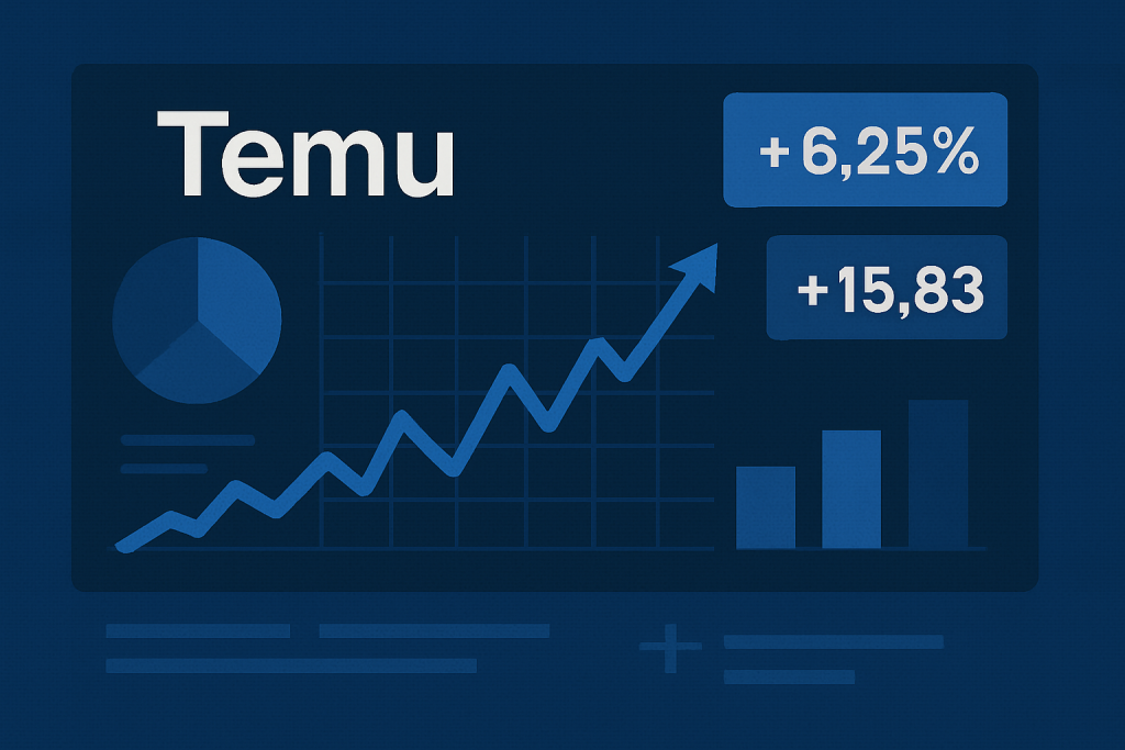 Temu stock chart with price trend and performance stats