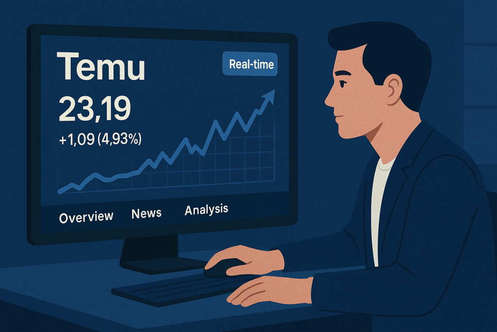 Real-time Temu stock price tracking on financial platform