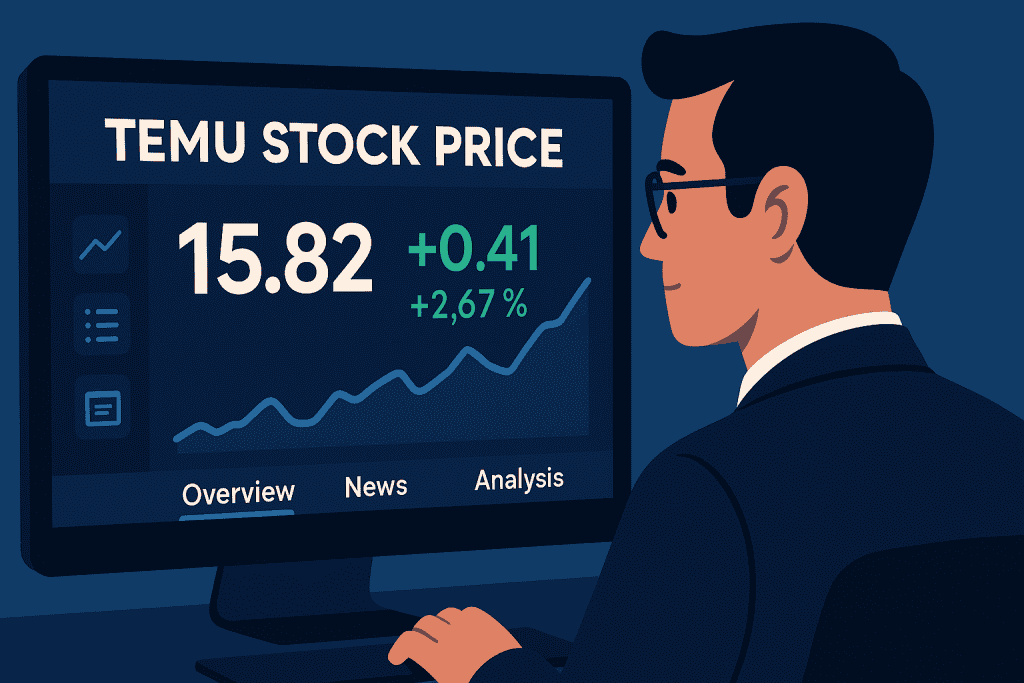 Investor monitoring Temu stock price and market changes